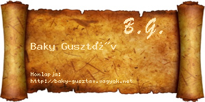 Baky Gusztáv névjegykártya