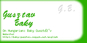 gusztav baky business card